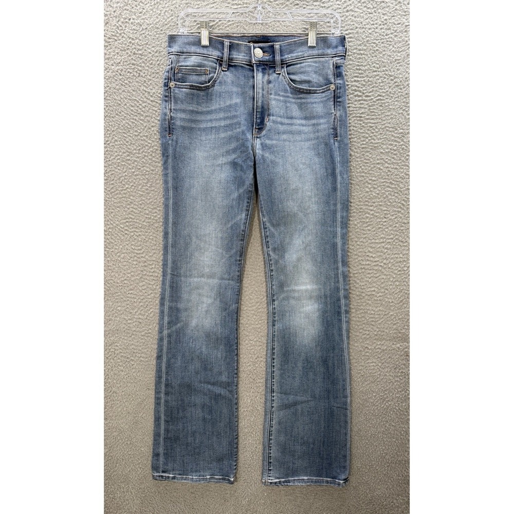 Express Jeans Womens 6R Blue Barely Boot Mid Rise Stretch Distressed Casual